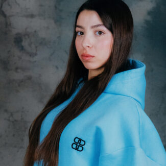 "Barabian Hoodies Skyline — sky blue modern minimal hoodie"